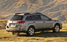 Subaru Outback, Субару Аутбэк, пейзаж, серебристый, трава, холмы